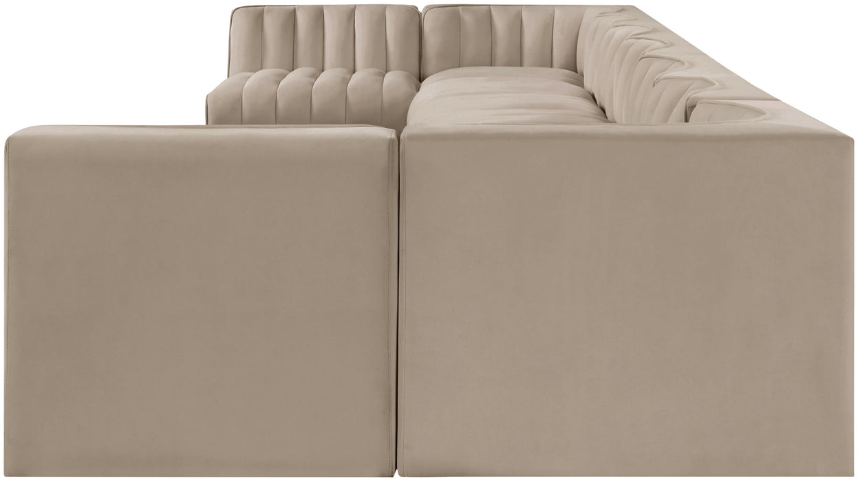 Rummi - Armless Velvet Performance Fabric Upholstered 9 Piece Modular Sectional - Stylish Home Furniture