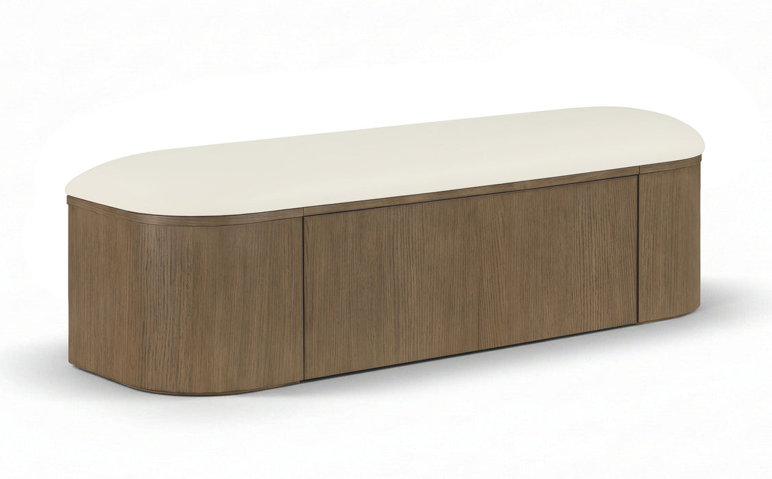 Velden - Upholstered Storage Bench With Stained Brown Base
