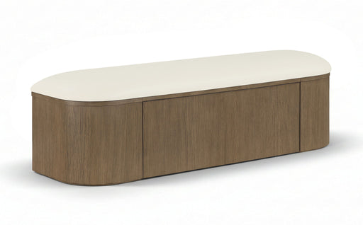 Velden - Upholstered Storage Bench With Stained Brown Base