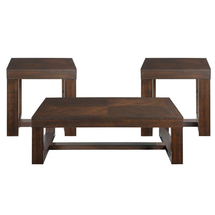 Hardy - 3 Piece Occasional Table Set (Coffee Table And Two End Tables) - Cherry - Stylish Home Furniture