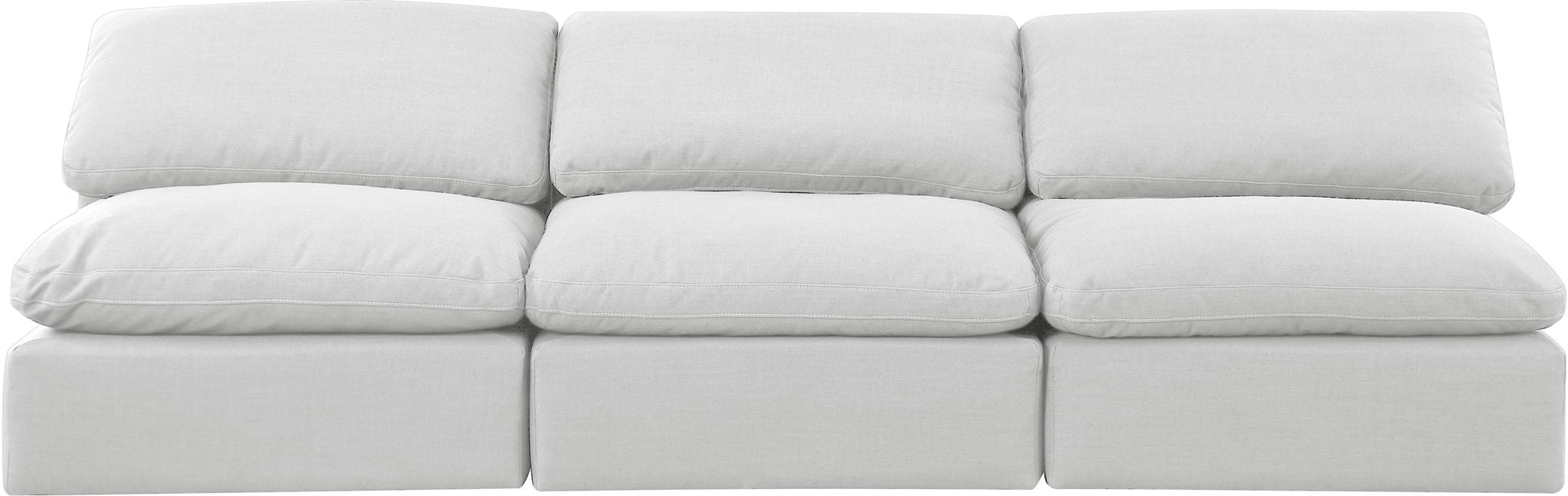 Indulge - Linen 3 Piece Modular Armless Sofa - White