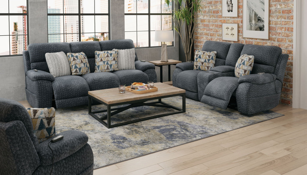 Joya - Power Headrest Power Lay Flat Reclining Console Loveseat With CR3 Heat/Massage/Lumbar/ZG - Stylish Home Furniture
