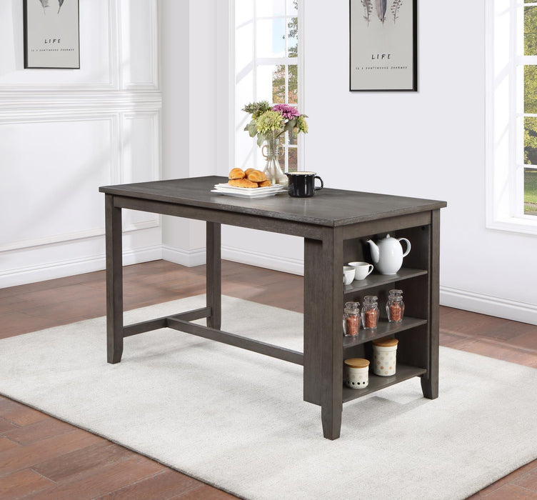 D176 - Pub Table With Wine Rack - Gray