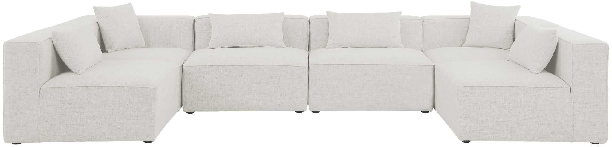Cube - Linen 6 Piece Modular Armless Sectional