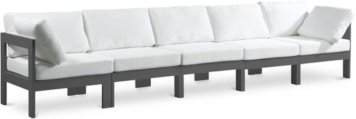 Nizuc - Outdoor Patio 5 Seat Modular Sofa With Gray Frame