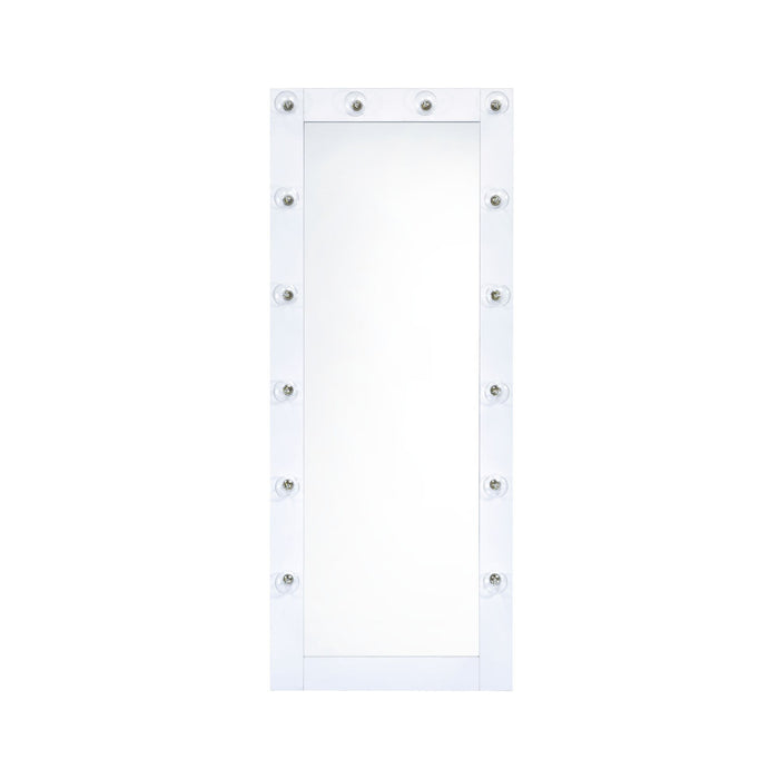 Lindy - Floor Mirror With Lights - White - Stylish Home Furniture