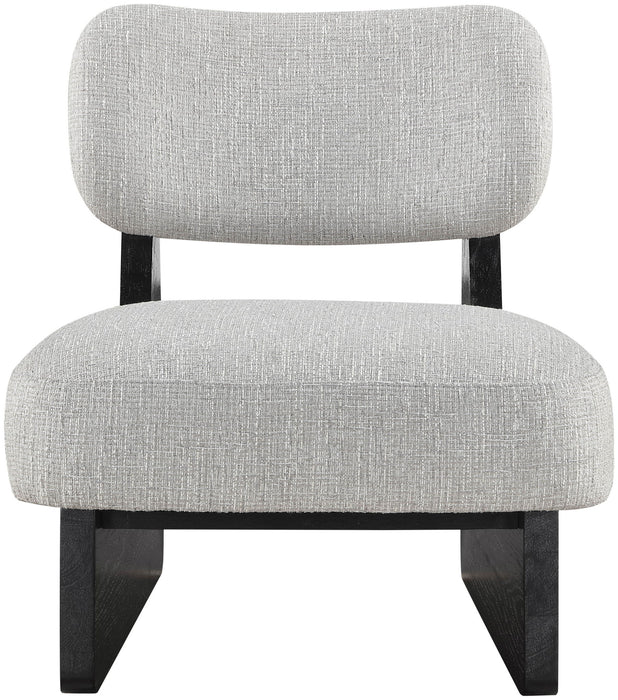 Vetra - Linen Textured Fabric Upholstered Accent Chair With Black Base - Stylish Home Furniture