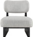 Vetra - Linen Textured Fabric Upholstered Accent Chair With Black Base - Stylish Home Furniture