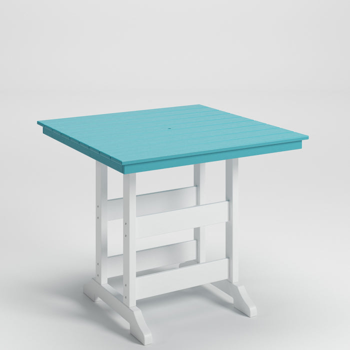 Eisely - Turquoise / White - Square Counter Tbl W/Umb Opt