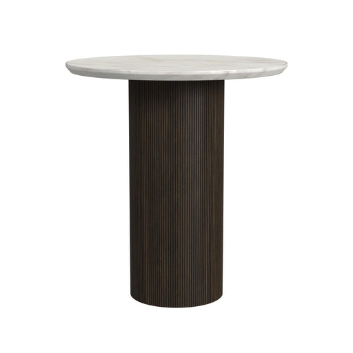 Sylvie - Round Table With White Faux Marble Top And Base - Stylish Home Furniture
