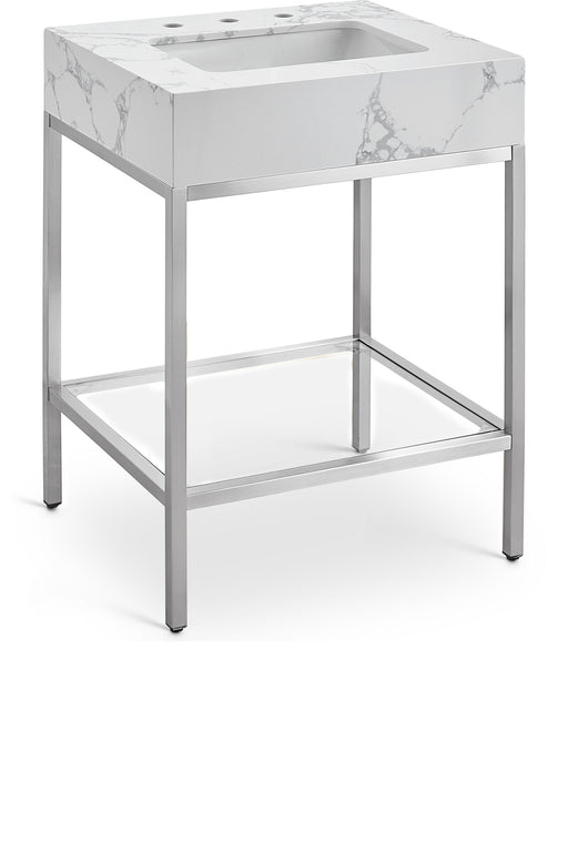 Marmo - Engineered Marble Bathroom Vanity With Chrome Base