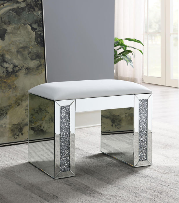 G-320 - Glamour Vanity Stool - Pearl Silver
