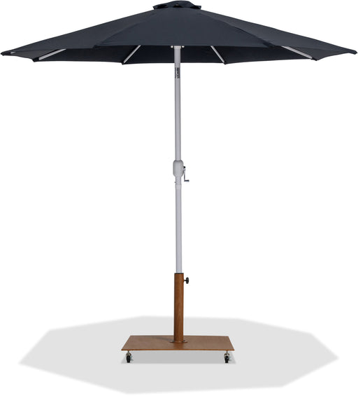 Fiji - Aluminum Patio Umbrella With Square Teak And White Base