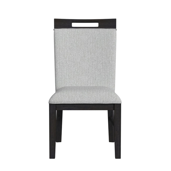 Transcend - Dining Side Chair With Fabric (Set of 2) - Charcoal And Light Gray - Stylish Home Furniture