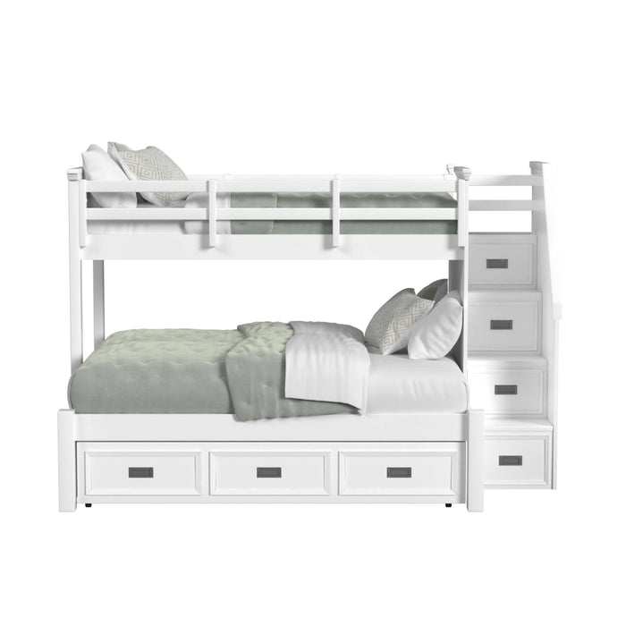 Hampton Kids - Bunk With Staircase And Trundle - Stylish Home Furniture