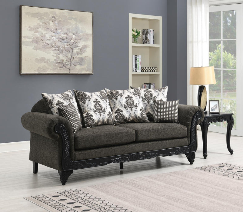 U208 - Traditional Sofa - Charcoal