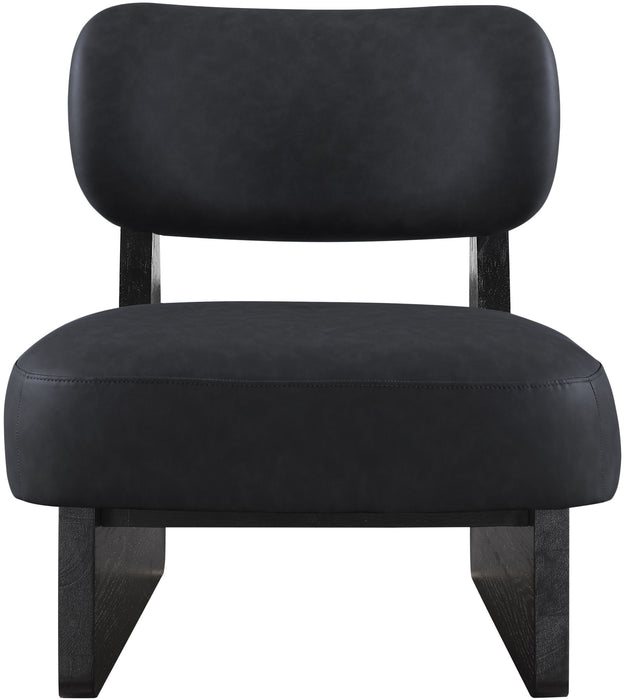 Vetra - Vegan Leather Upholstered Accent Chair With Black Base - Stylish Home Furniture