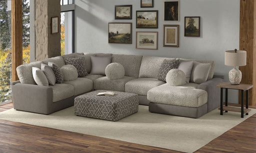 Canyon - 4 Piece Sectional With Cuddler Seat Cushions, Included Accent Pillows And Cocktail Ottoman (Right Side Facing Chaise) - Umber - Stylish Home Furniture
