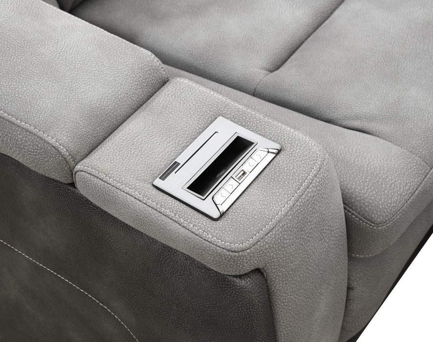 U77 - Power Reclining With Power Headrest, Storage Arms / USB And Wireless Charger Chair - Slate