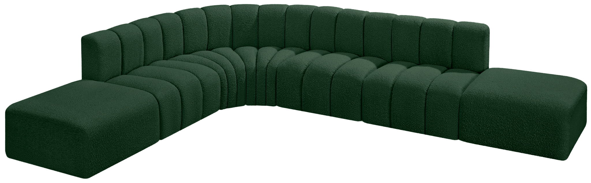Arc - Boucle Fabric 7 Piece Corner Modular Sofa