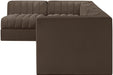 Rummi - Velvet Performance Fabric Upholstered 5 Piece Modular Sectional, L-Shaped (Right) - Stylish Home Furniture