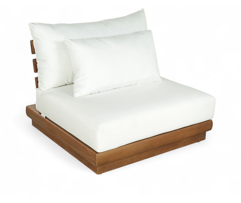 Mirella - Water Resistant Fabric Upholstered Outdoor Patio Modular Armless Chair