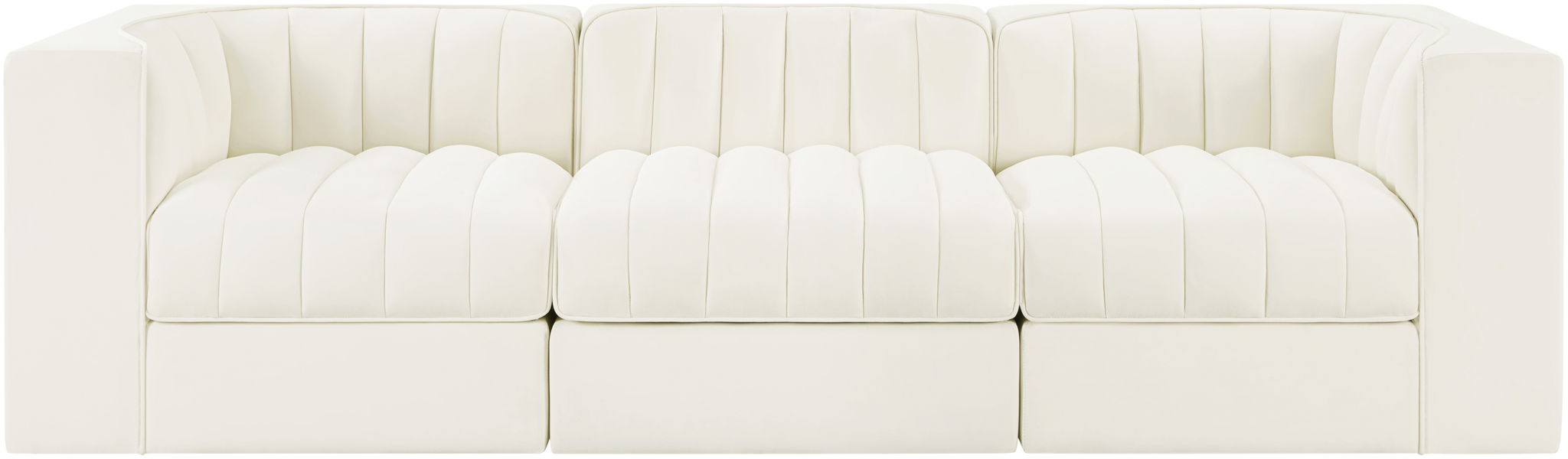 Rummi - Velvet Performance Fabric Upholstered 3 Piece Modular Sofa - Stylish Home Furniture