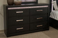 Shoralli - Six Drawer Dresser - Black - Stylish Home Furniture