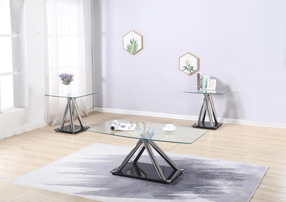 T285 - Chrome Table Set (Set of 3) - Pearl Silver