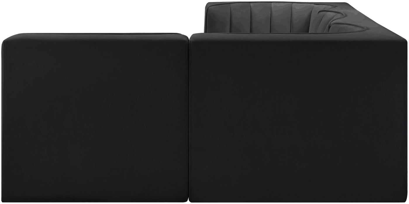 Rummi - Velvet Performance Fabric Upholstered 4 Piece Modular Sectional - Stylish Home Furniture
