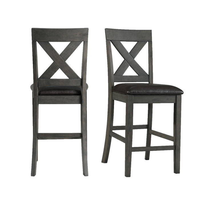 Alex - Counter Side Chair With Pu (Set of 2) - Stylish Home Furniture