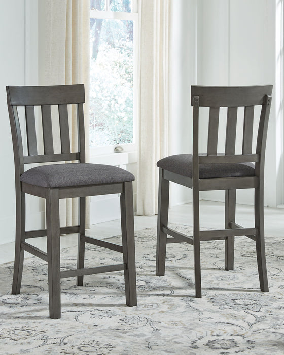 Hallanden - Upholstered Barstool (Set of 2) - Black / Gray
