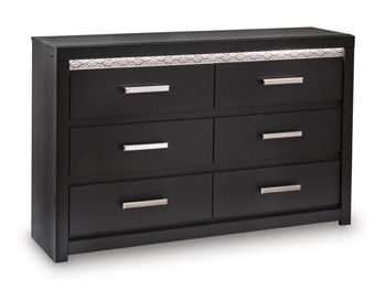 Shoralli - Six Drawer Dresser - Black - Stylish Home Furniture