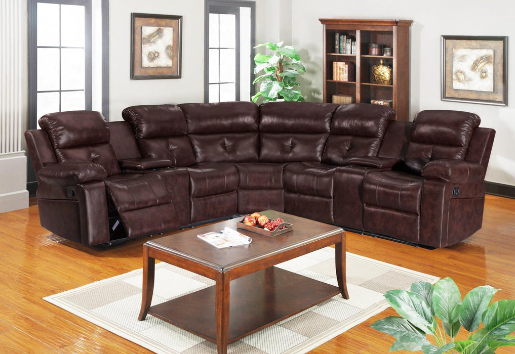 U85 - Motion 3 Piece Sectional - Brown