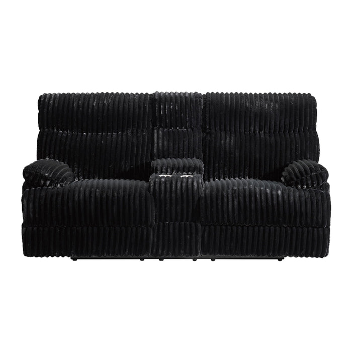 Admiral - Motion Loveseat With Console - Black - Stylish Home Furniture