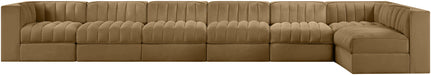 Rummi - Velvet Performance Fabric Upholstered 7 Piece Modular Sectional, L-Shaped (Right) - Stylish Home Furniture