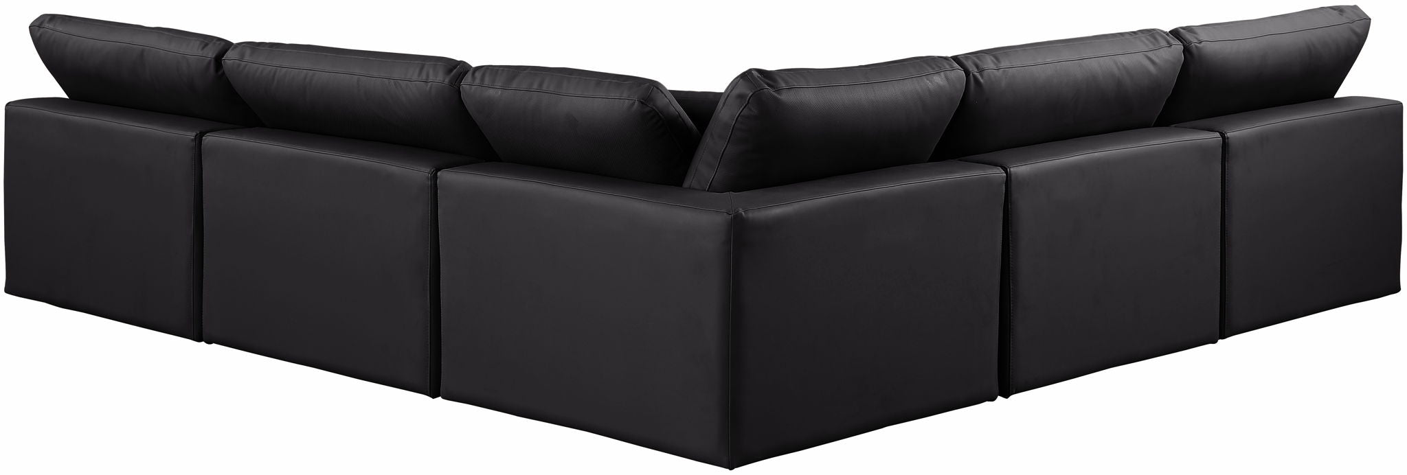 Comfy - 5 Piece Faux Leather Modular Corner Armless Sectional - Stylish Home Furniture