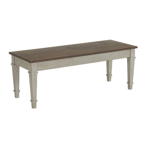 Farmington - Storage Dining Bench - Medium Brown And Washed Stone - Stylish Home Furniture