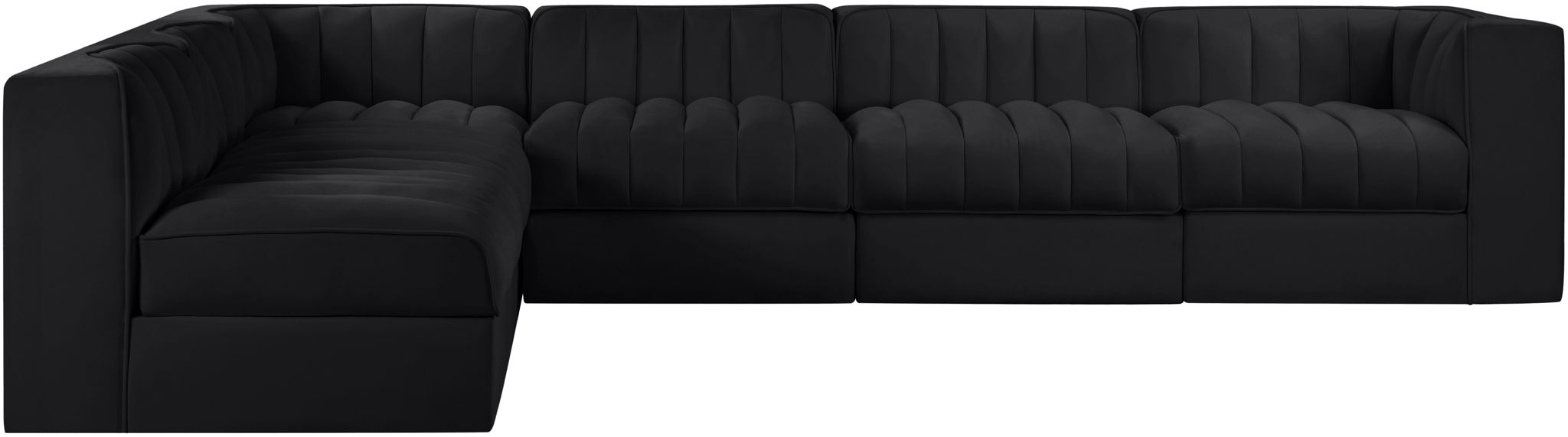 Rummi - Velvet Performance Fabric Upholstered 6 Piece Modular Sectional - Stylish Home Furniture