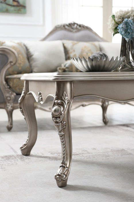 T198 - Coffee Table & 2 End Tables - Pearl Silver