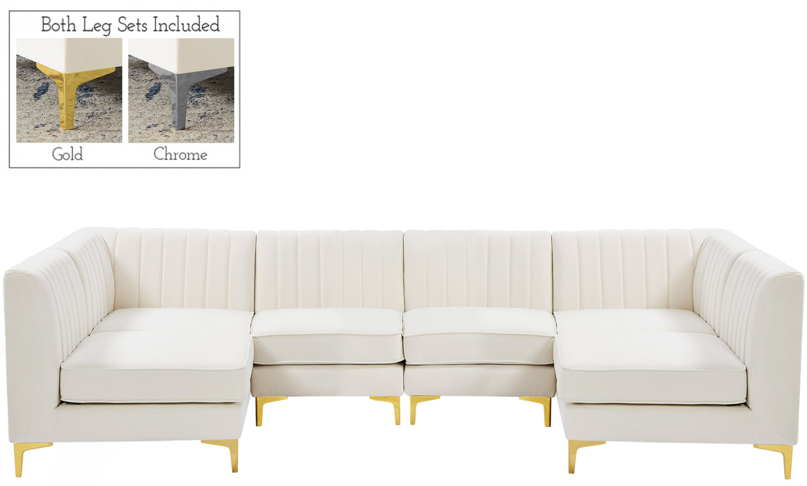 Alina - Modular Sectional 6 Piece - Cream - Fabric