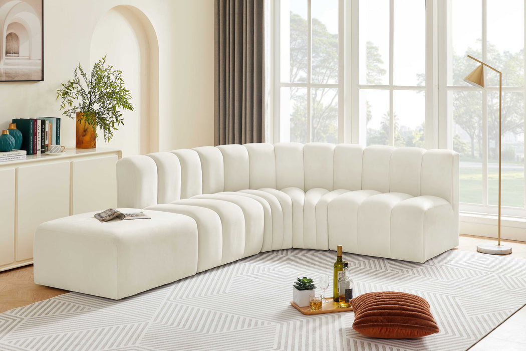 Arc - Velvet 5 Piece Corner Modular Sofa