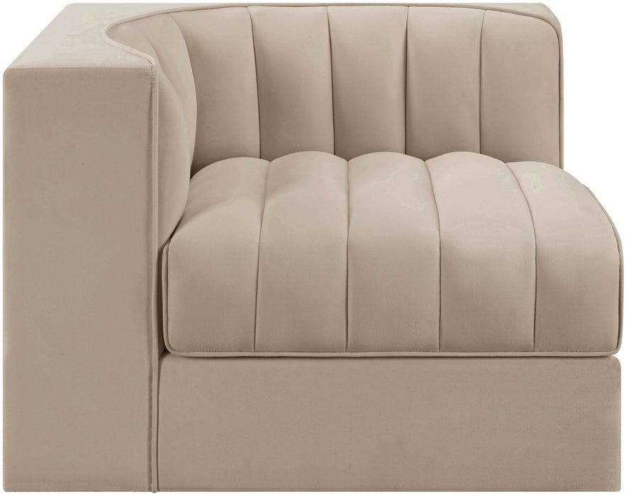 Rummi - Velvet Performance Fabric Upholstered Modular Corner Chair - Stylish Home Furniture