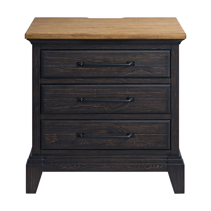 Montrose - Nightstand With Charger & Sensor Light - Espresso & Brown - Stylish Home Furniture