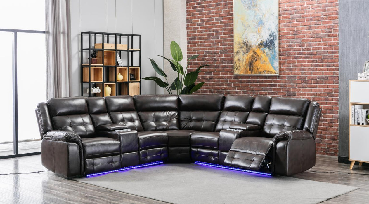 U31 - 3 Piece Power Reclining Sectional - Brown