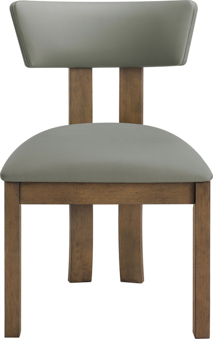 Lavrin - Vegan Leather Upholstered Dining Side Chair (Set of 2) - Walnut Base