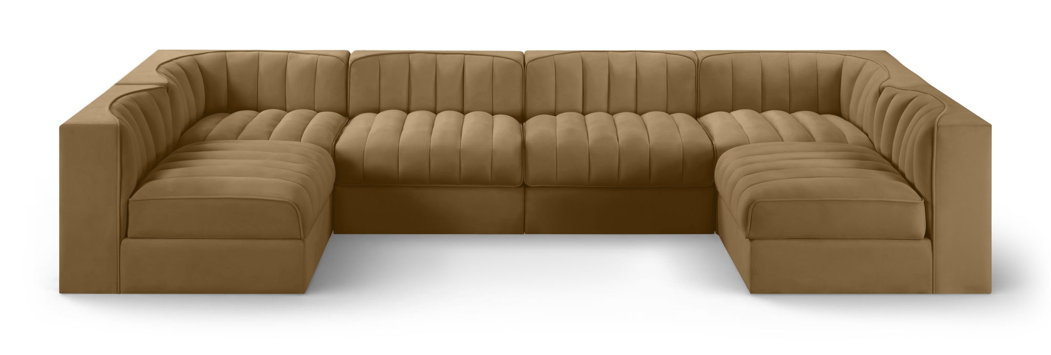 Rummi - Armless Velvet Performance Fabric Upholstered 6 Piece Modular Sectional - Stylish Home Furniture