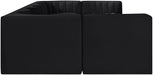Rummi - Velvet Performance Fabric Upholstered 7 Piece Modular Sectional (With 2 Corner Chairs) - Stylish Home Furniture