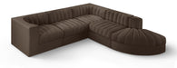 Rummi - Velvet Performance Fabric Upholstered 5 Piece Modular Sectional - Stylish Home Furniture