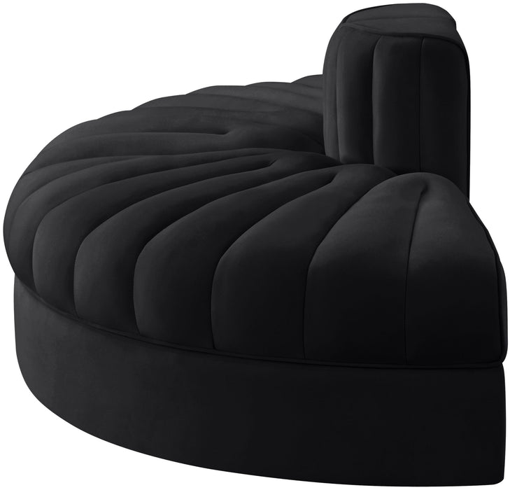 Rummi - Velvet Performance Fabric Upholstered 2 Piece  Rounded Modular Loveseat - Stylish Home Furniture